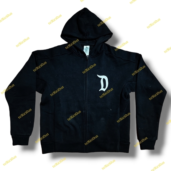 DISNEYLAND VINTAGE AUTHENTIC ORIGINAL ZIPPED UP BLACK HOODIE - Picture 3 of 4